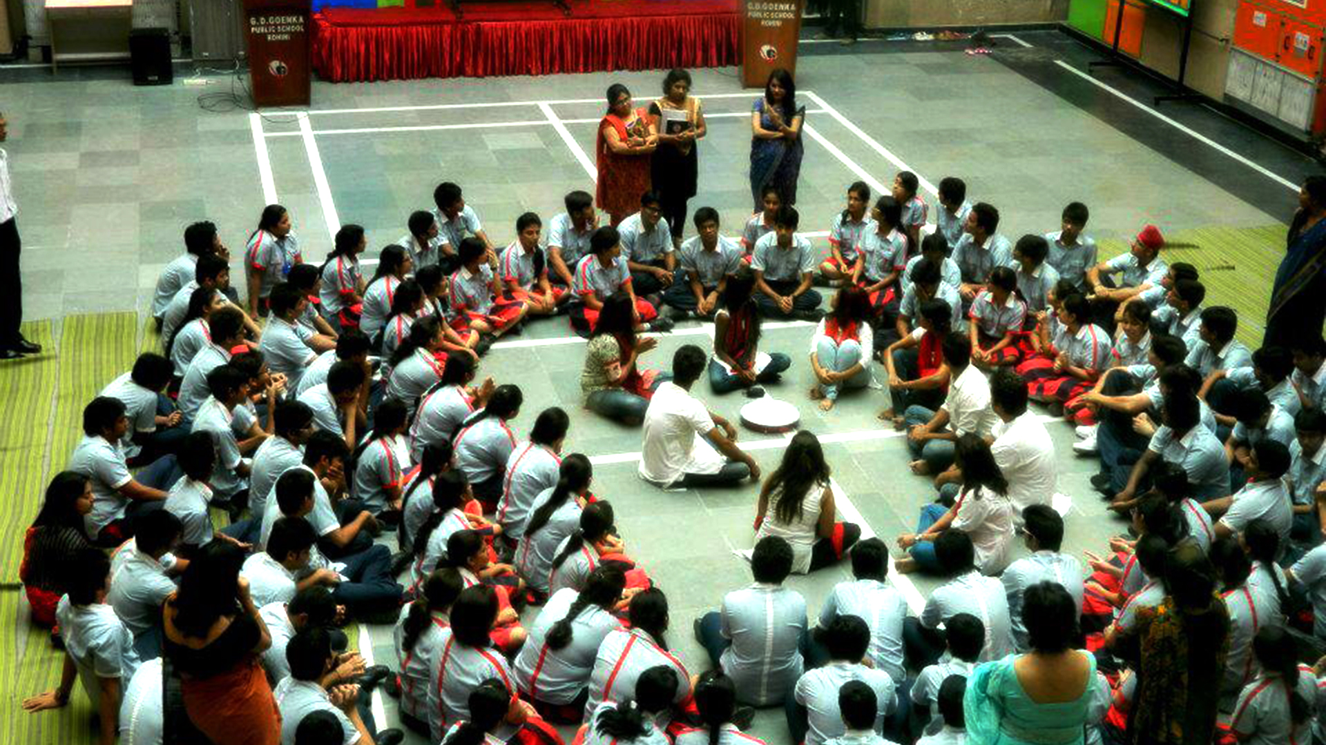 The interactive session with the school students on RTE